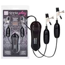Зажимы Vibrating Nipple Clamps с вибрирующими подвесками, цвет черный - California Exotic Novelties