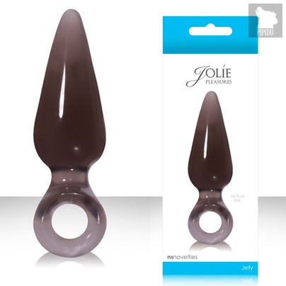 Анальная пробка Jolie - Small Charcoal с кольцом, малая, цвет серый - NS Novelties