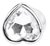 Серебристая анальная пробка Love Heart Diamond Plug с прозрачным кристаллом - 9,4 см., цвет прозрачный - Shots Media