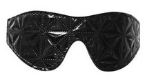 Чёрная кожаная маска на глаза с геометрическим узором, цвет черный - Eroplant
