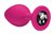 Малая розовая анальная пробка Emotions Cutie Small с чёрным кристаллом - 7,5 см, цвет розовый - Lola Toys