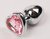Анальная пробка Heart Silver 2.8 с кристаллом, цвет розовый - Luxurious Tail