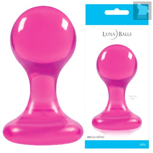 Анальная пробка Luna Balls - Medium на присоске, средняя, цвет розовый - NS Novelties