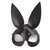 Чёрная кожаная маска с длинными ушками, цвет черный - Sitabella