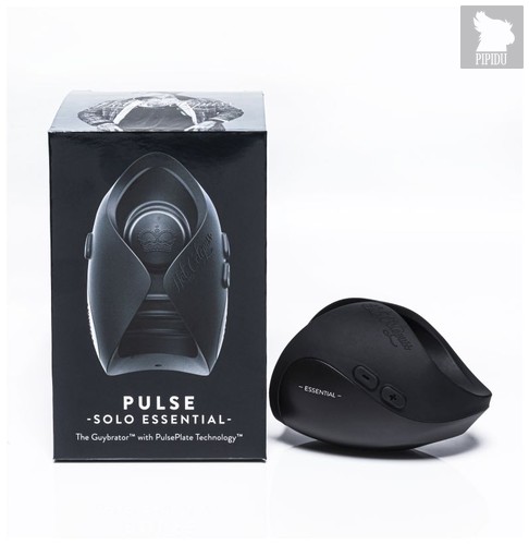 Инновационный мужской вибратор (осциллятор) PULSE SOLO ESSENTIAL для удовольствия без рук, цвет темно-серый - HOT