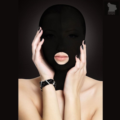Закрытая маска на лицо с отверстием для рта Submission, цвет черный - Shots Media