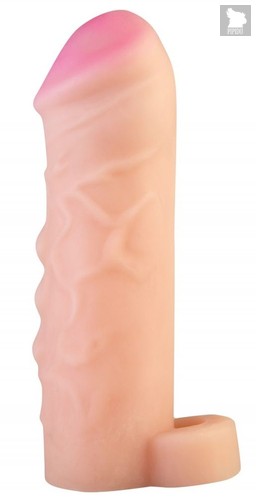 Телесный реалистичный фаллоудлинитель с петлей для мошонки - 16 см., цвет телесный - МиФ