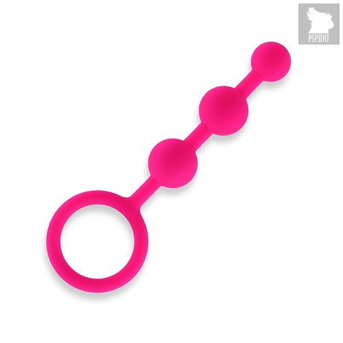 Розовые силиконовые анальные бусы Silicone Anal Beads - 14 см., цвет розовый - all about anal