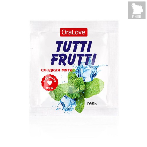 Пробник гель-смазки Tutti-frutti со вкусом мяты - 4 гр. - Bioritm