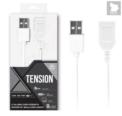 Белый удлинитель USB-провода - 100 см., цвет белый - Nanma (NMC)