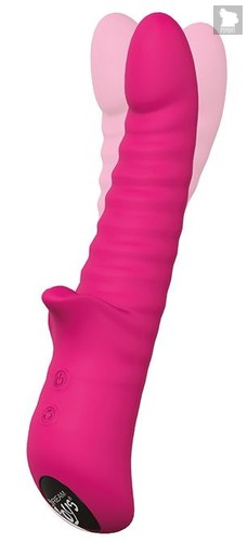 Розовый виброротатор HONEY BEAR - 16 см., цвет розовый - Dream toys