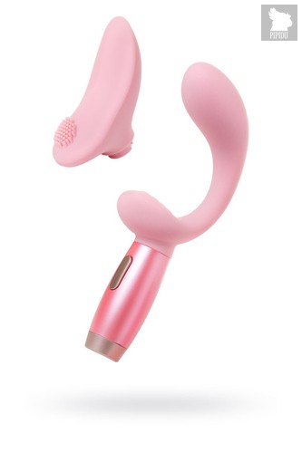 Розовый вибратор Le Stelle PERKS SERIES EX-3 с двумя сменными насадками, цвет розовый - le Stelle
