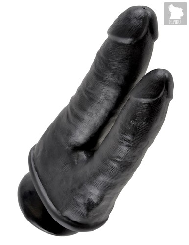 Чёрный анально-вагинальный фаллоимитатор Double Penetrator - 20,9 см, цвет черный - Pipedream