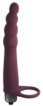 Бордовая вибронасадка для двойного проникновения Bramble - 16,5 см., цвет бордовый - Lola Toys