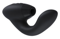 Чёрный стимулятор Womanizer DUO с вагинальным отростком, цвет черный - Epi24