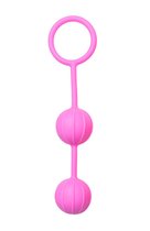Розовые вагинальные шарики с ребрышками Roze Love Balls, цвет розовый - Easy toys