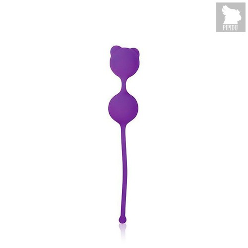 Фиолетовые вагинальные шарики с ушками Cosmo, цвет фиолетовый - Bior toys