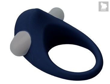 Гладкое синее эрекционное виброкольцо STIMU RING, цвет синий - Dream toys