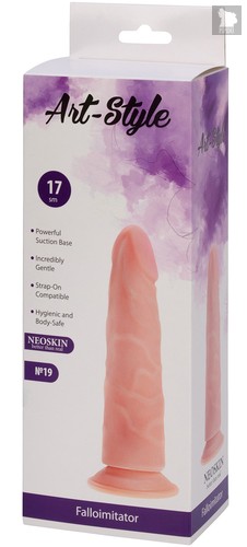 Рельефный фаллоимитатор на присоске ART-Style №19 - 18 см - Lovetoy (А-Полимер)
