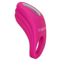 Розовое эрекционное виброкольцо с пультом Silicone Remote Pleasure Ring, цвет розовый - California Exotic Novelties