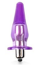 Фиолетовая анальная пробка с вибрацией - 8,5 см., цвет фиолетовый - Brazzers