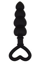 Черный анальный массажер Beaded Luv Probe - 15,6 см., цвет черный - Chisa