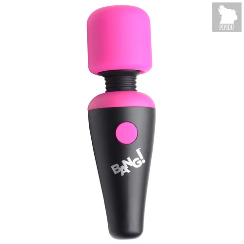 Розово-черный мини-вибромассажер 10X Vibrating Mini Silicone Wand, цвет розовый - XR Brands