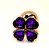 Серебристая пробка с цветком из фиолетовых сердечек - 7 см, цвет серебряный - 4sexdreaM