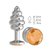 Анальная пробка МиФ Джага Джага Silver Spiral 515-10 с оранжевым кристаллом - 7 см, цвет оранжевый/серебряный - МиФ