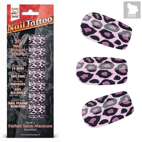 Набор лаковых полосок для ногтей Фиолетовый леопард NAIL FOIL, цвет фиолетовый - Erotic Fantasy