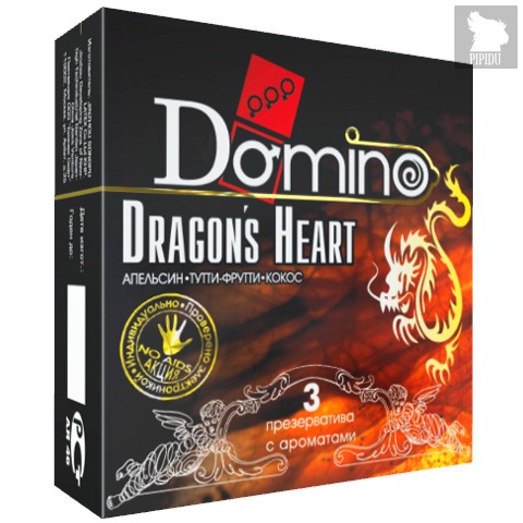 Ароматизированные презервативы Domino Dragon’s Heart - 3 шт. - LUXLITE