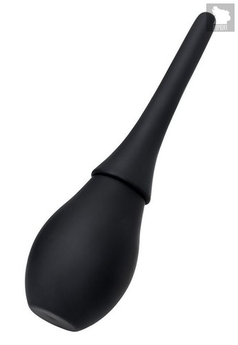 Черный силиконовый анальный душ A-toys с гладким наконечником, цвет черный - Toyfa