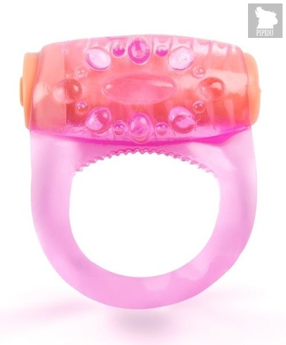 Розовое кольцо с вибропулей для усиления эрекции, цвет розовый - Brazzers