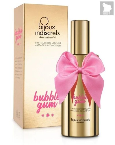 Гель с ароматом жвачки Bubblegum 2-in-1 Scented Silicone Massage And Intimate Gel - 100 мл. - Bijoux Indiscrets