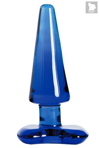Синяя стеклянная анальная пробка - 11 см, цвет синий - Sexus