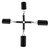 Черный набор крестовой фиксации Bondage Set, цвет черный - ORION