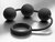 Анальные шарики Tom of Finland Silicone Cock Ring with 3 Weighted Balls, цвет черный - XR Brands