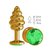 Золотистая пробка с рёбрышками и зеленым кристаллом - 7 см, цвет зеленый/золотой - МиФ
