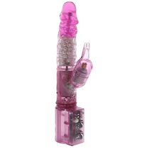 Розовый вибратор с клиторальным отростком JK UNDENIABLE 7.5 PEARL DIVER - 19 см, цвет розовый - Nanma (NMC)