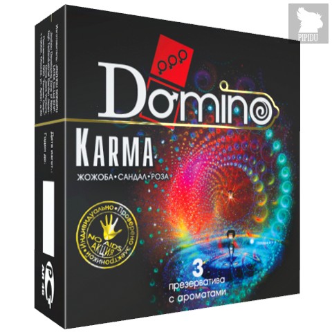 Ароматизированные презервативы Domino Karma - 3 шт. - LUXLITE