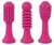 Ярко-розовый клиторальный вибратор с 3 насадками Spot Vibrator with 3 Tips - 17,9 см., цвет розовый - ORION