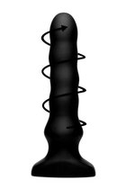 Черный вибратор с волнообразным движением Silicone Vibrating & Squirming Plug with Remote Control - 19,5 см., цвет черный - XR Brands