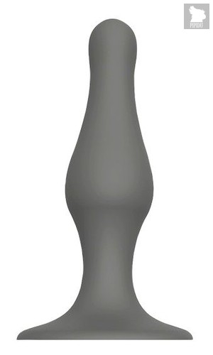 Серый удлиненный анальный стимулятор PLUG WITH SUCTION CUP - 12,7 см., цвет серый - Dream toys