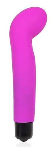 Ярко-розовый изогнутый вибромассажер точки G - 10,5 см., цвет розовый - Bior toys