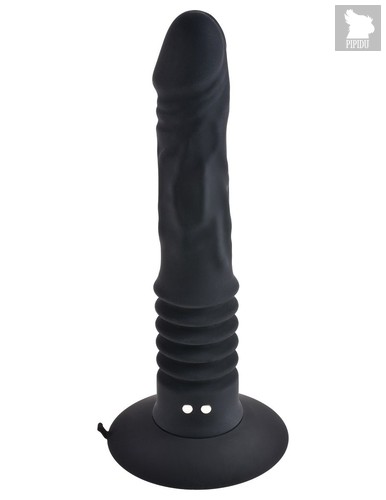 Анальный вибростимулятор Vibrating Ass Fucker с поступательными движениями, цвет черный - Pipedream