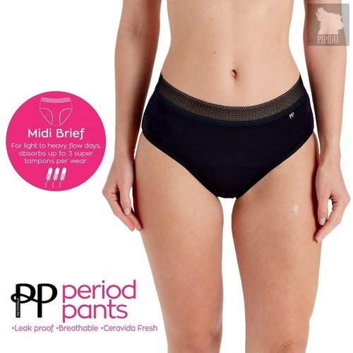 Менструальные трусы-брифы Period Pants, цвет черный - Pretty Polly