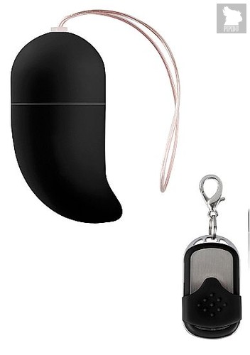 Чёрное радиоуправляемое виброяйцо Vibrating G-spot Egg medium, цвет черный - Shots Media