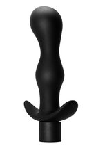 Черная фигурная анальная пробка с вибрацией Passion - 14 см - Lola Toys