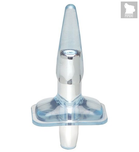 Анальная пробка Purrfect Plug - 9,5 см, цвет голубой - Dream toys