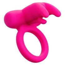Розовое перезаряжаемое кольцо Silicone Rechargeable Triple Clit Flicker, цвет розовый - California Exotic Novelties